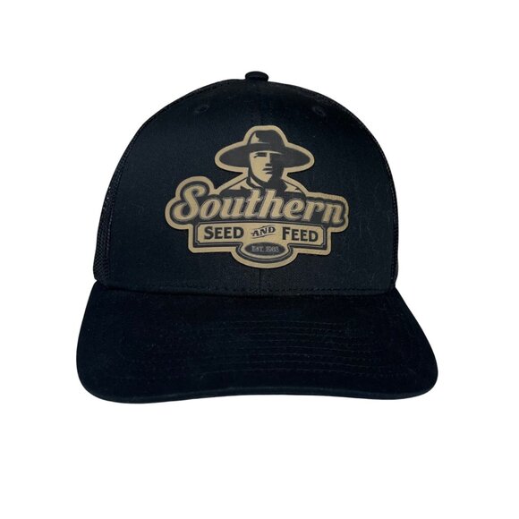 Richardson Trucker Hat Style Southern Seed & Feed Mens Black Snapback Hat - Picture 1 of 8